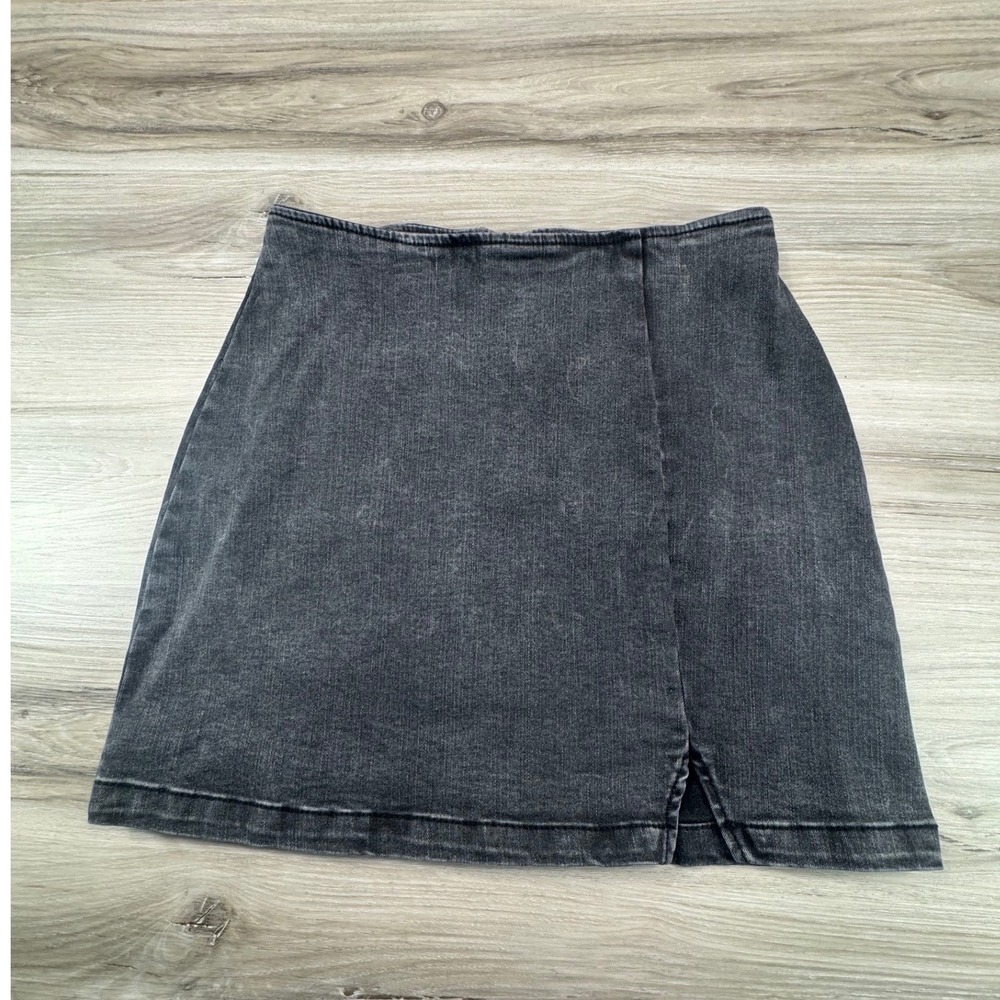 Wild Fable Gray Denim‎ Mini Skirt Y2K Inspired Tube Bodycon Stretch Size 2